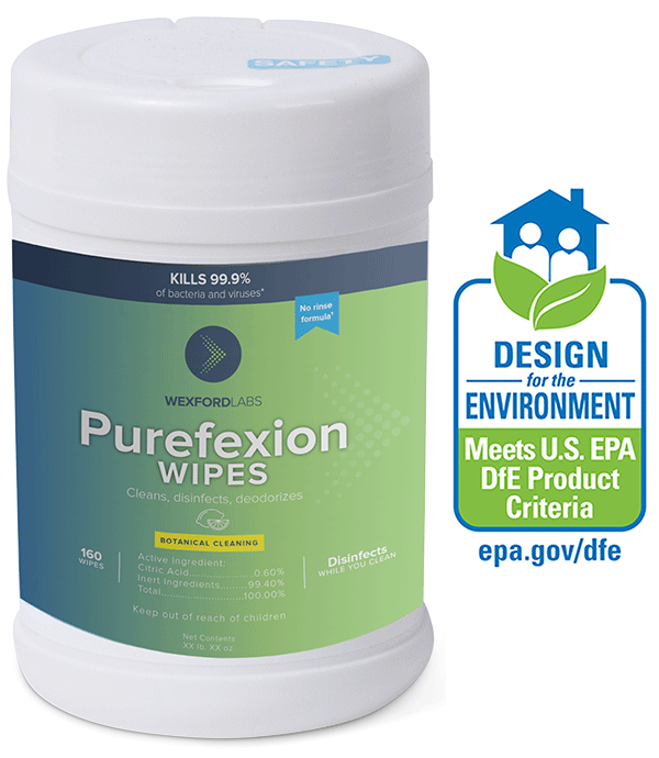 plant based wipes and EPA badge